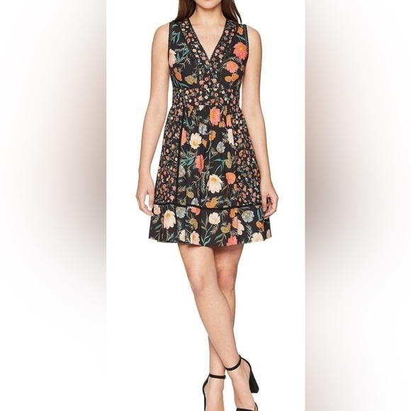 Kate Spade Mixed Blossom Fit And Flare Dress - Picture 2 of 10